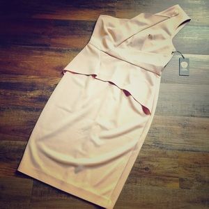 *NWT* Vince Camuto One Shoulder Blush Cream Dress